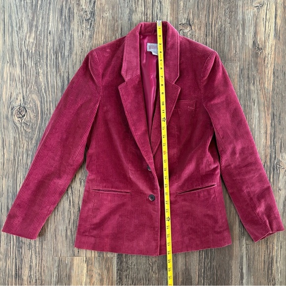 Vtg Worthington Corduroy Blazer Jacket Womens 10 Mauve Pockets Career Preppy - Picture 6 of 11